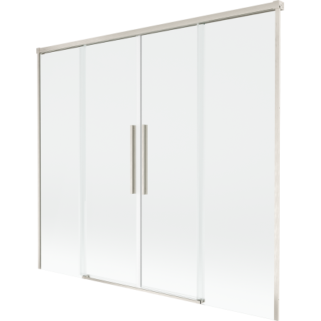 Mexen Rox Duschwand, 2-flügelig, verschiebbar 170 x 150 cm, transparent, gebürsteter Nickel - 8C9-170-002-97-00