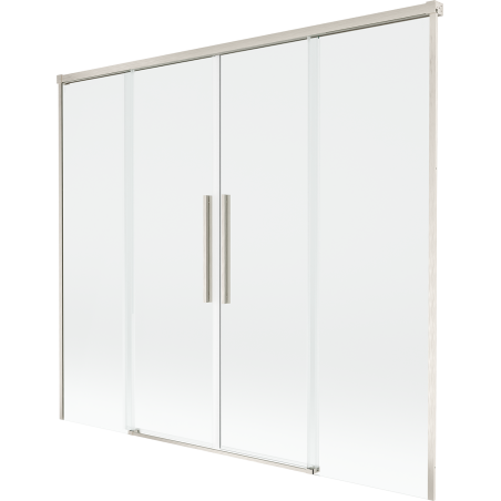 Mexen Rox mampara de ducha 2 hojas correderas 180 x 150 cm, transparente, níquel cepillado - 8C9-180-002-97-00