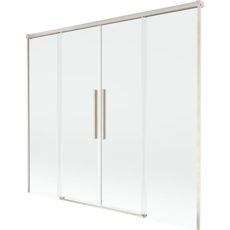 Mexen Rox douchescherm 2-delig verschuifbaar 190 x 150 cm, transparant, geborsteld nikkel - 8C9-190-002-97-00