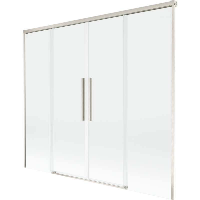 Mexen Rox paratia per vasca da bagno a 2 ante scorrevoli 190 x 150 cm, trasparente, nichel spazzolato - 8C9-190-002-97-00