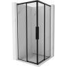 Mexen Rox Duo cabine de douche coulissante 75 x 75 cm, cadre noir, noir - 8C2D-075-075-70-70
