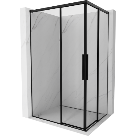 Mexen Rox Duo Sliding Shower Enclosure 90 x 80 cm, Black Frame, Black - 8C2D-090-080-70-70