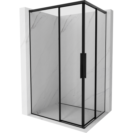 Mexen Rox Duo cabine de douche coulissante 100 x 80 cm, cadre noir, noir - 8C2D-100-080-70-70
