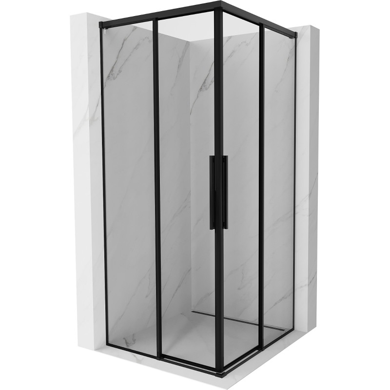Mexen Rox Duo lükandustega dušinurk 85 x 85 cm, must raam, must - 8C2D-085-085-70-70