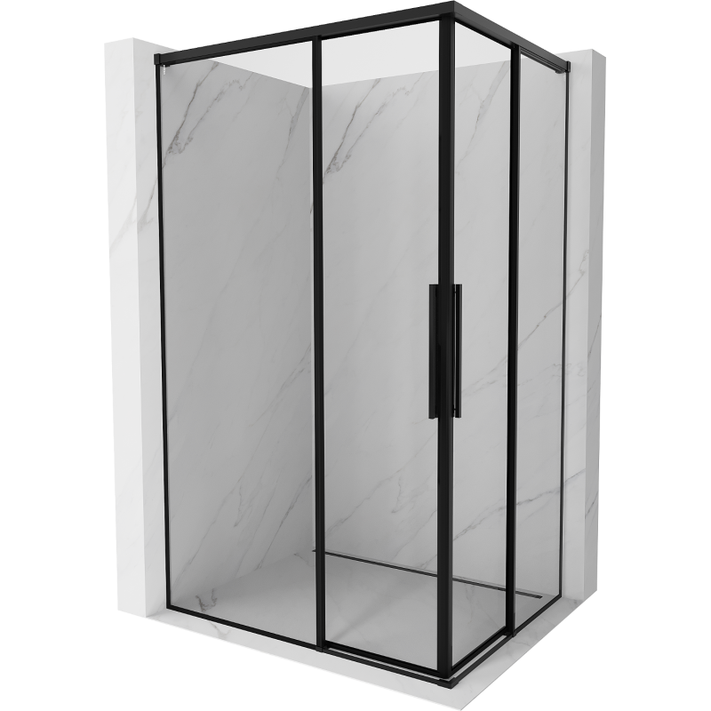 Mexen Rox Duo sliding shower cabin 95 x 85 cm, black frame, black - 8C2D-095-085-70-70