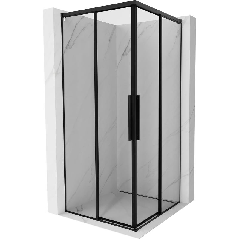 Mexen Rox Duo cabina doccia scorrevole 95 x 95 cm, cornice nera, nera - 8C2D-095-095-70-70