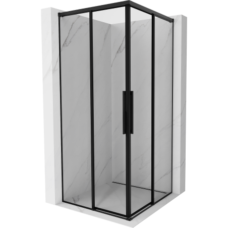 Mexen Rox Duo Duschkabine Schiebetür 120 x 120 cm, schwarzer Rahmen, schwarz - 8C2D-120-120-70-70