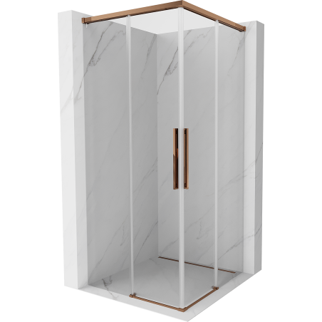 Mexen Rox Duo kabina prysznicowa rozsuwana 95 x 95 cm, transparent, różowe złoto - 8C2D-095-095-60-00