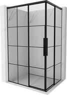 Mexen Rox Duo klizna tuš kabina klizna 80 x 75 cm, crna rešetka, crna - 8C2D-080-075-70-77