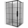 Mexen Rox Duo Sliding Shower Cabin 95 x 75 cm, Black Grid, Black - 8C2D-095-075-70-77