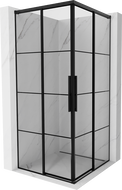Mexen Rox Duo Duschkabine zum Schieben 85 x 85 cm, schwarzes Gitter, schwarz - 8C2D-085-085-70-77