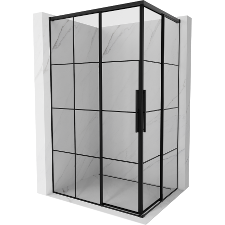 Mexen Rox Duo kabina prysznicowa rozsuwana 95 x 85 cm, czarna kratka, czarna - 8C2D-095-085-70-77