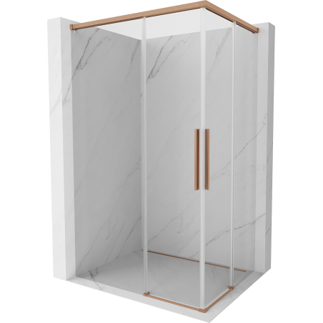 Mexen Rox Duo Duschkabine schiebbar 85 x 80 cm, transparent, gebürstetes Kupfer - 8C2D-085-080-65-00