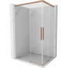Mexen Rox Duo cabina doccia scorrevole 100 x 80 cm, trasparente, rame spazzolato - 8C2D-100-080-65-00