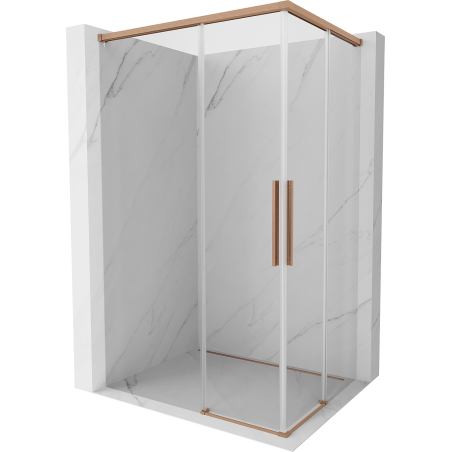 Mexen Rox Duo sliding shower cabin 95 x 85 cm, transparent, brushed copper - 8C2D-095-085-65-00