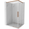 Mexen Rox Duo Duschkabine Schiebetür 120 x 85 cm, transparent, gebürstetes Kupfer - 8C2D-120-085-65-00