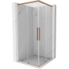 Mexen Rox Duo cabina de ducha deslizante 90 x 90 cm, transparente, cobre cepillado - 8C2D-090-090-65-00