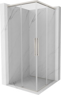 Mexen Rox Duo Duschkabine, schiebbar 75 x 75 cm, transparent, gebürsteter Nickel - 8C2D-075-075-97-00