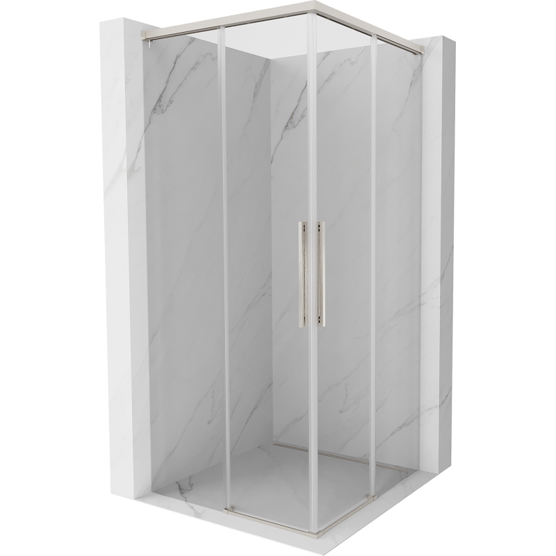 Mexen Rox Duo skjutduschkabin 80 x 80 cm, transparent, borstad nickel - 8C2D-080-080-97-00