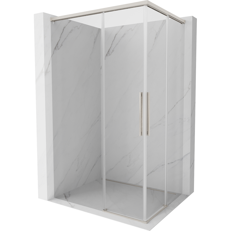 Mexen Rox Duo Schiebeduschkabine 110 x 85 cm, transparent, gebürsteter Nickel - 8C2D-110-085-97-00