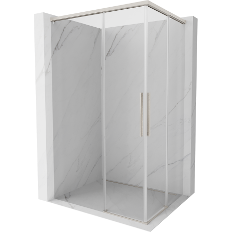 Mexen Rox Duo Schiebeduschkabine 110 x 95 cm, transparent, gebürstetes Nickel - 8C2D-110-095-97-00