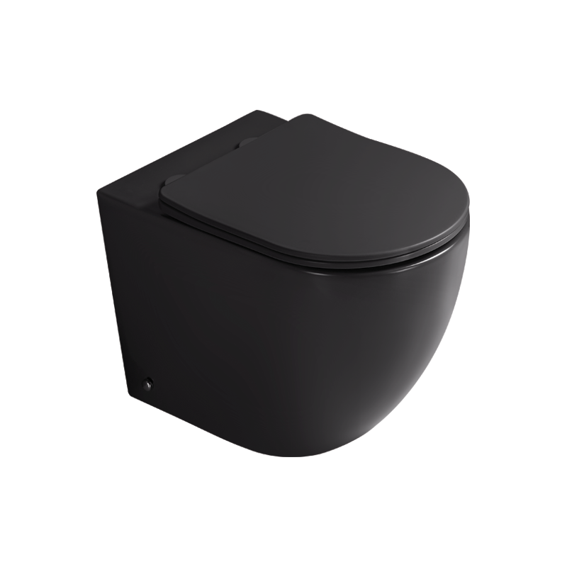 Mexen Lena freestanding Rimless Tornado toilet bowl with slow-close slim seat, duroplast, matte black - 3222T4085