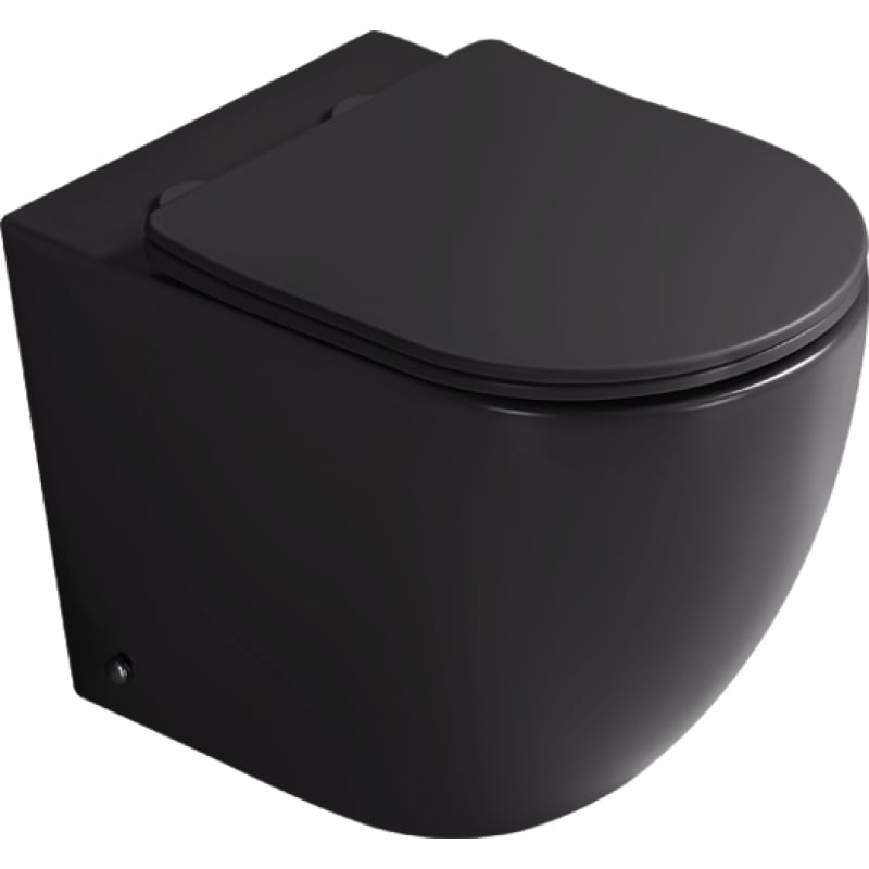 Mexen Lena stående wc-skål Rimless Tornado med mjukstängande slim-sits, duroplast, svart matt - 3222T4085