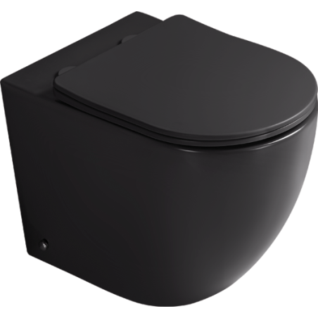 Mexen Lena cuvette WC au sol Rimless Tornado avec abattant à fermeture ralentie slim, duroplast, noir mat - 3222T4085