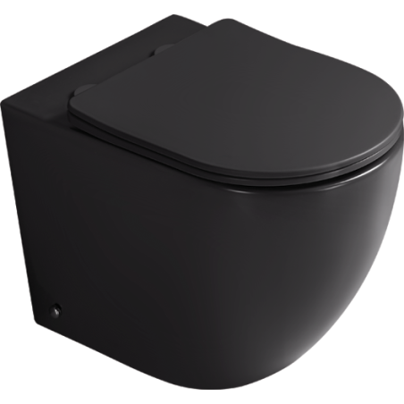 Mexen Lena μοντέλο WC όρθια Rimless Tornado με κάθισμα αργής κάθοδο slim, duroplast, μαύρο