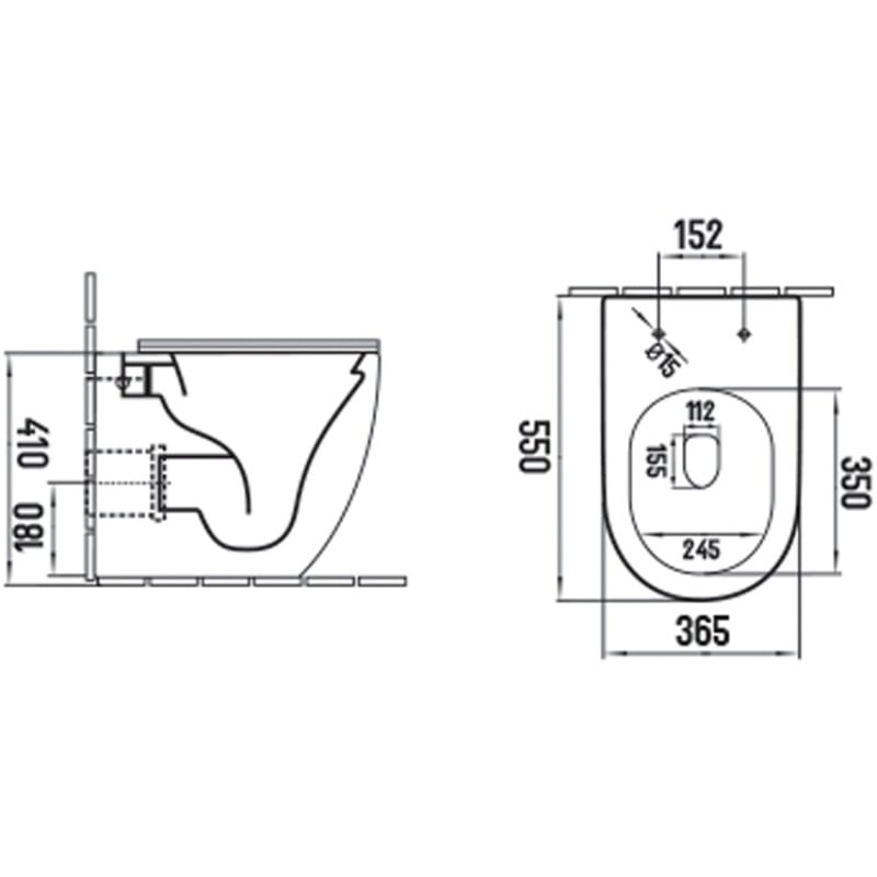 Mexen Lena Brīvi stāvoša Rimless Tornado WC bļoda ar lēni nolaižamu vāku slim, duroplast, melns matēts - 3222T4085
