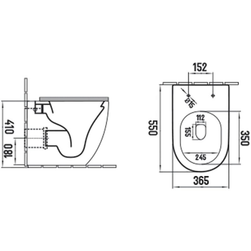 Mexen Lena WC-Standbecken Rimless Tornado mit Absenkautomatik Slim, Duroplast, Weiß Glanz - 3222T4000