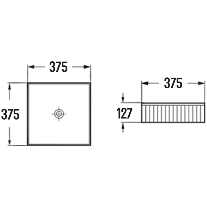 Mexen Grovo lavabo sobre encimera acanalado 37 x 37 cm, blanco - 22303700