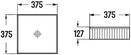 Mexen Grovo ingebouwde wasbak geribbeld 37 x 37 cm, wit - 22303700