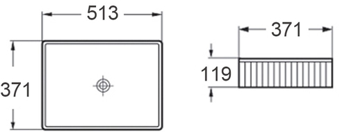 Mexen Grovo opzetwastafel geribbeld 51 x 37 cm, zwart mat - 22305185