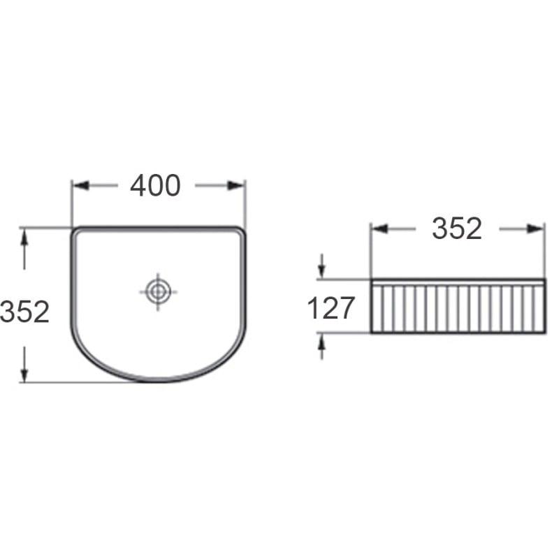 Mexen Grovo urapintainen pöytätason pesuallas 40 x 35 cm, musta matta - 22304085