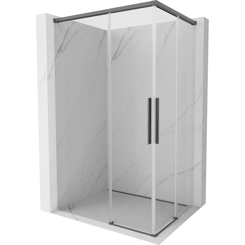 Mexen Rox Duo kabina prysznicowa rozsuwana 120 x 85 cm, transparent, gun gray szczotkowany - 8C2D-120-085-66-00