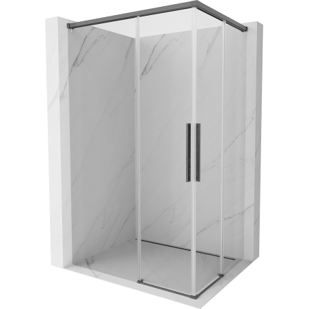 Mexen Rox Duo sliding shower cabin 120 x 95 cm, transparent, brushed gun gray - 8C2D-120-095-66-00