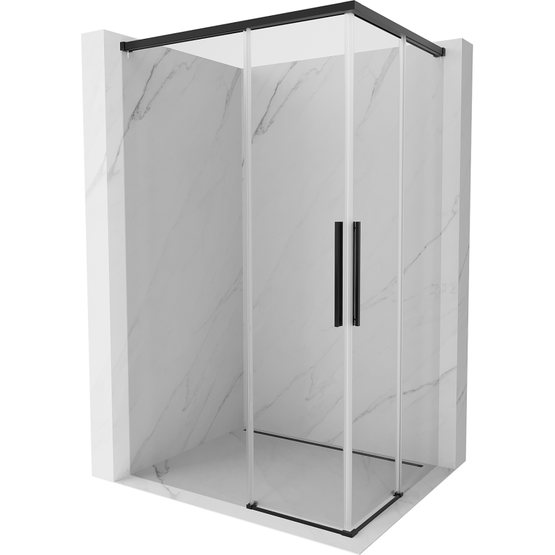 Mexen Rox Duo Schiebeduschkabine 80 x 75 cm, transparent, schwarz - 8C2D-080-075-70-00