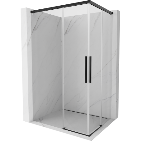 Mexen Rox Duo cabina de ducha corredera 85 x 75 cm, transparente, negra - 8C2D-085-075-70-00