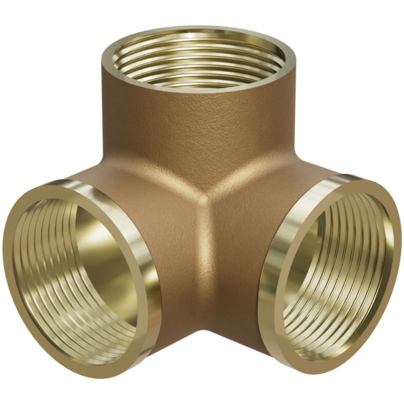 Mexen BRASS misiņa trīsceļu savienojums 3D 1/2 GW x 1/2 GW x 1/2 GW - W97425-121212