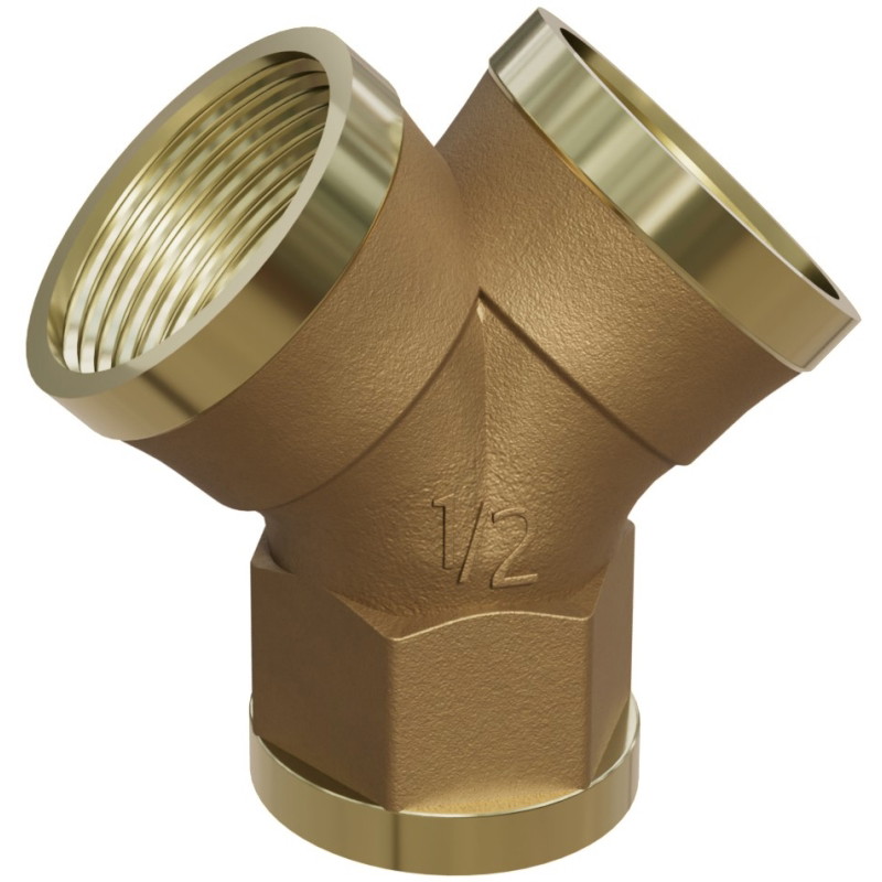 Mexen BRASS trójnik mosiężny Y 1/2 GW x 1/2 GW x 1/2 GW - W97426-121212