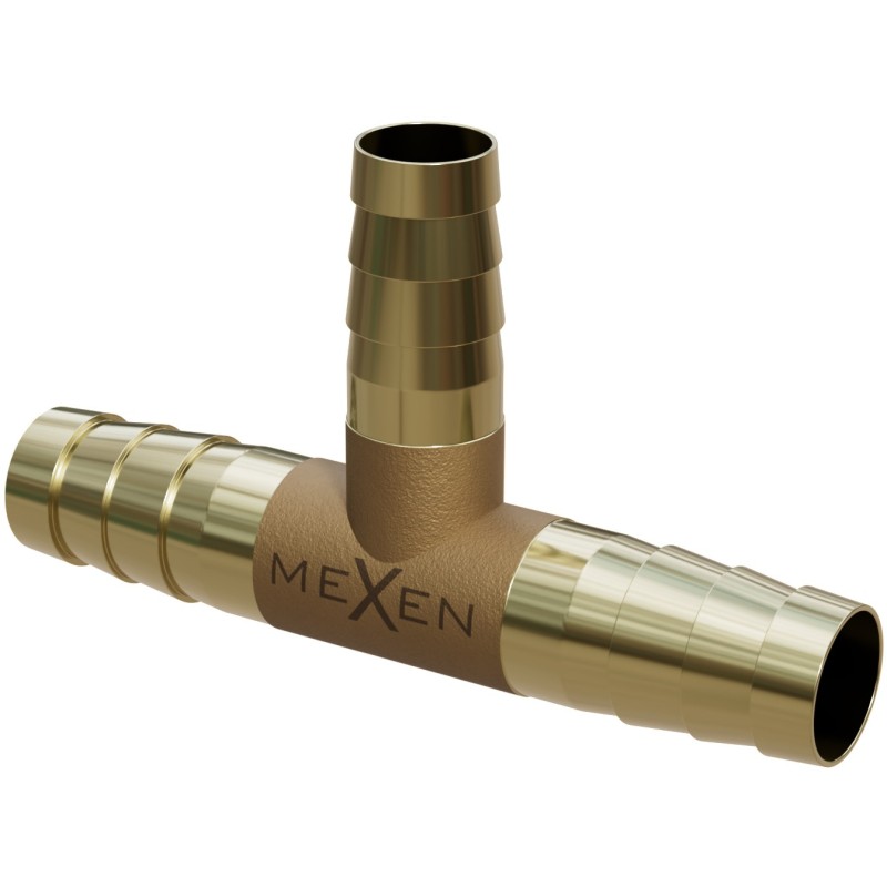 Mexen BRASS medeninski T-priključek za cev 8 x 8 x 8 mm - W97428-080808