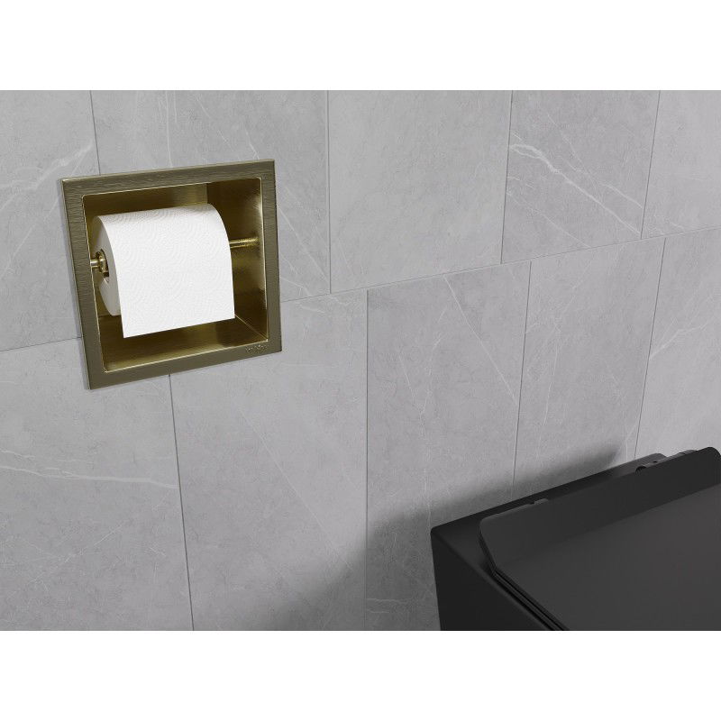 Mexen X-Wall-P soporte para papel higiénico, dorado cepillado - 1953