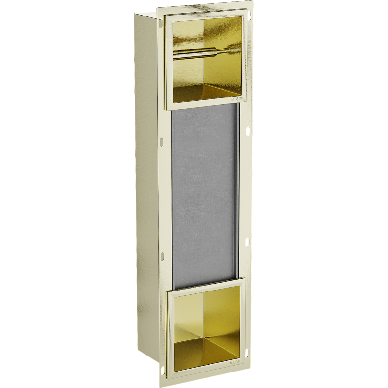Mexen X-Wall-BP Toilettenpapierhalter mit Magazin, gebürstetes Gold - 1954