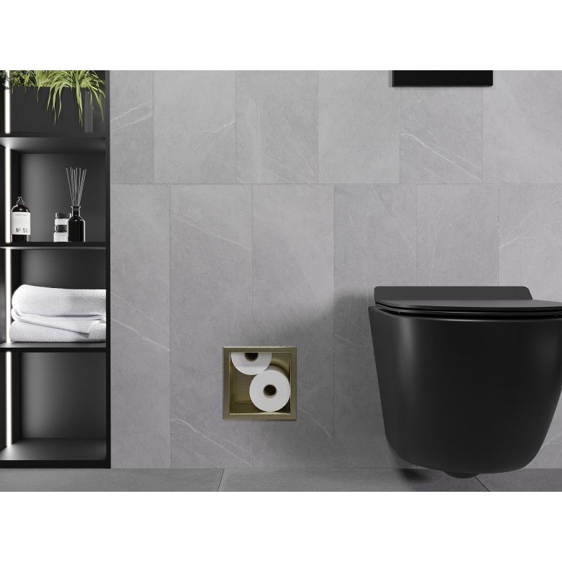 Mexen X-Wall-B revistero para papel higiénico, dorado cepillado - 1955