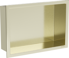 Mexen X-Wall-R nischa hylla med kant 30 x 20 cm, borstad guld - 1950302010