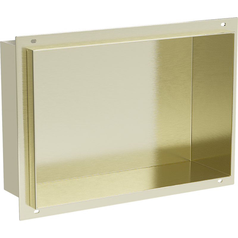 Mexen X-Wall-NR Wandaussparungsregal ohne Flansch 30 x 20 cm, gebürstetes Gold - 1951302010