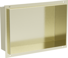 Mexen X-Wall-NR Wandaussparungsregal ohne Flansch 30 x 20 cm, gebürstetes Gold - 1951302010