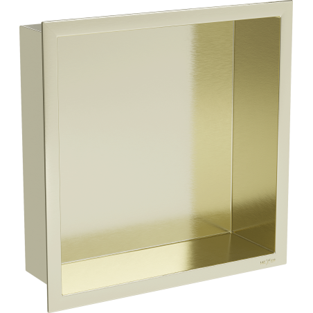 Mexen X-Wall-R Nischenregal mit Flansch 30 x 30 cm, gebürstetes Gold - 1950303010
