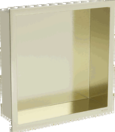 Mexen X-Wall-R väggmonterad hylla med fläns 30 x 30 cm, borstad guld - 1950303010